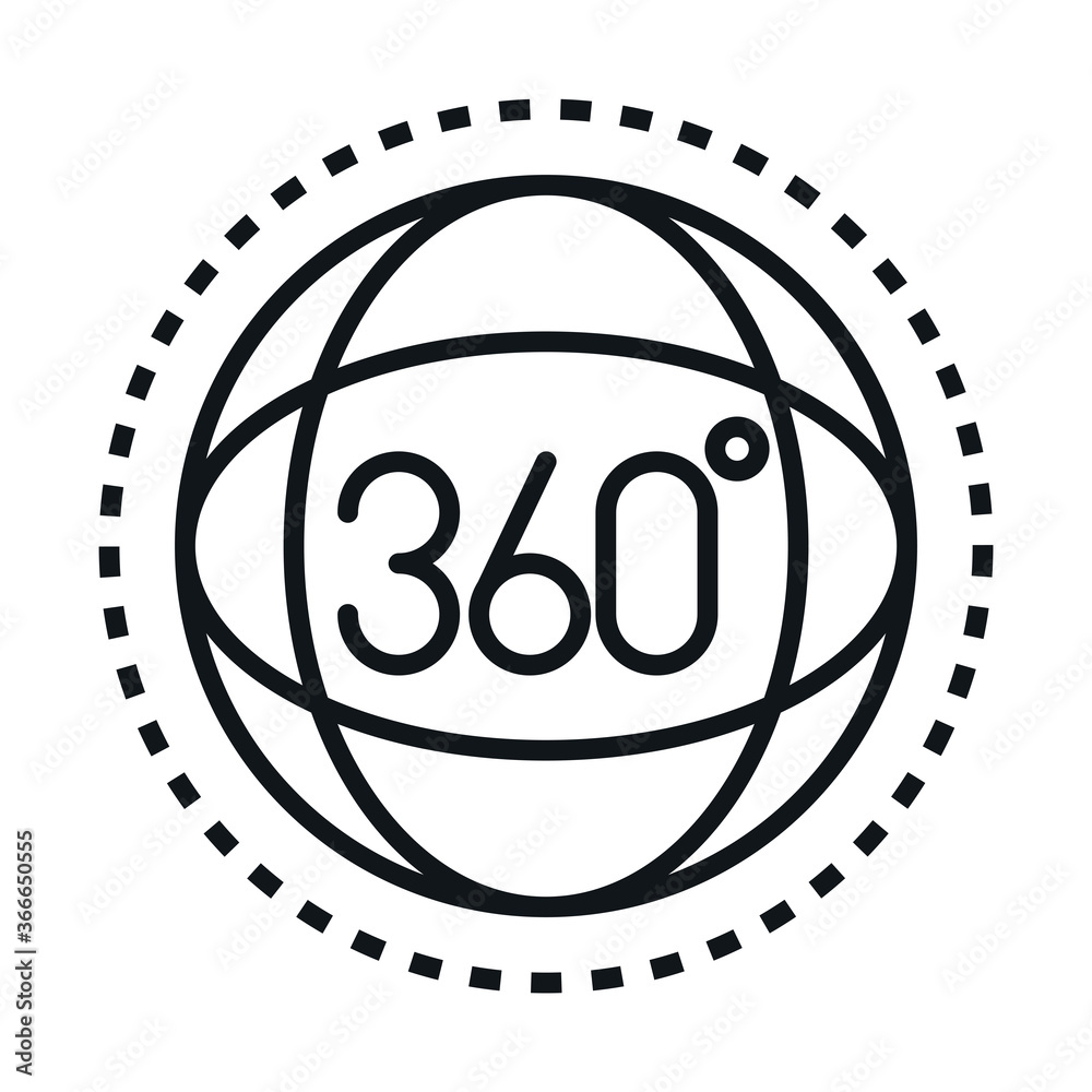 360 degree view virtual tour linear style icon design 360 degree view virtual tour linear style icon design