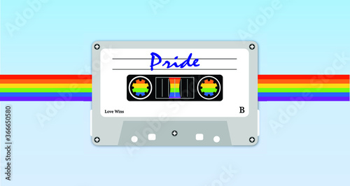 Ilustracao vetor cassette tapes gay, fitas k7, cassete, gay, lgbt, pride, gay parade, lgbtq, lesbica, bissexual, homossexual, musica, fitas, arco iris, rainbow, vintage, anos 80,