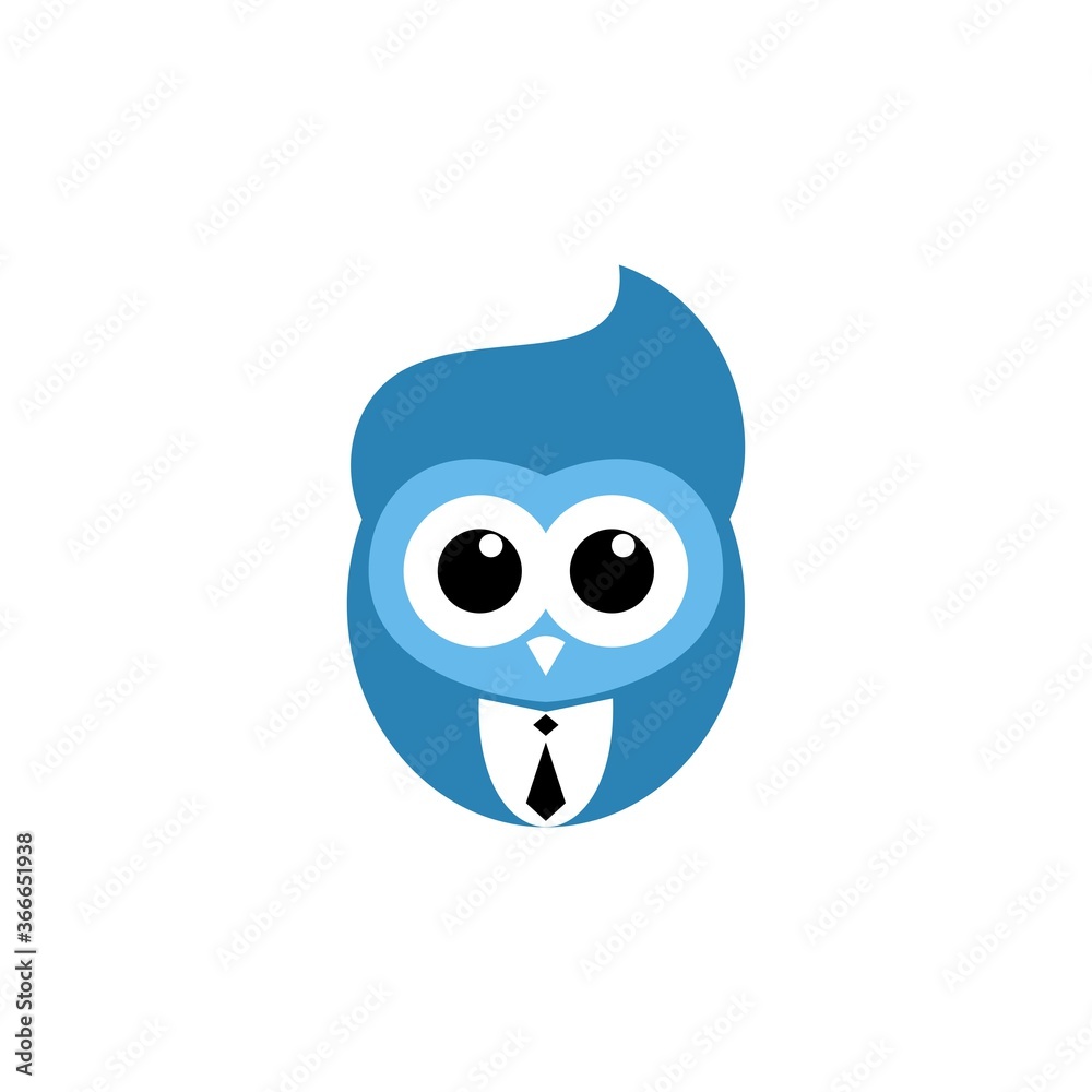 Flat Owl Business Face Logo Creative Design Flat Owl Business Face Logo Creative Design