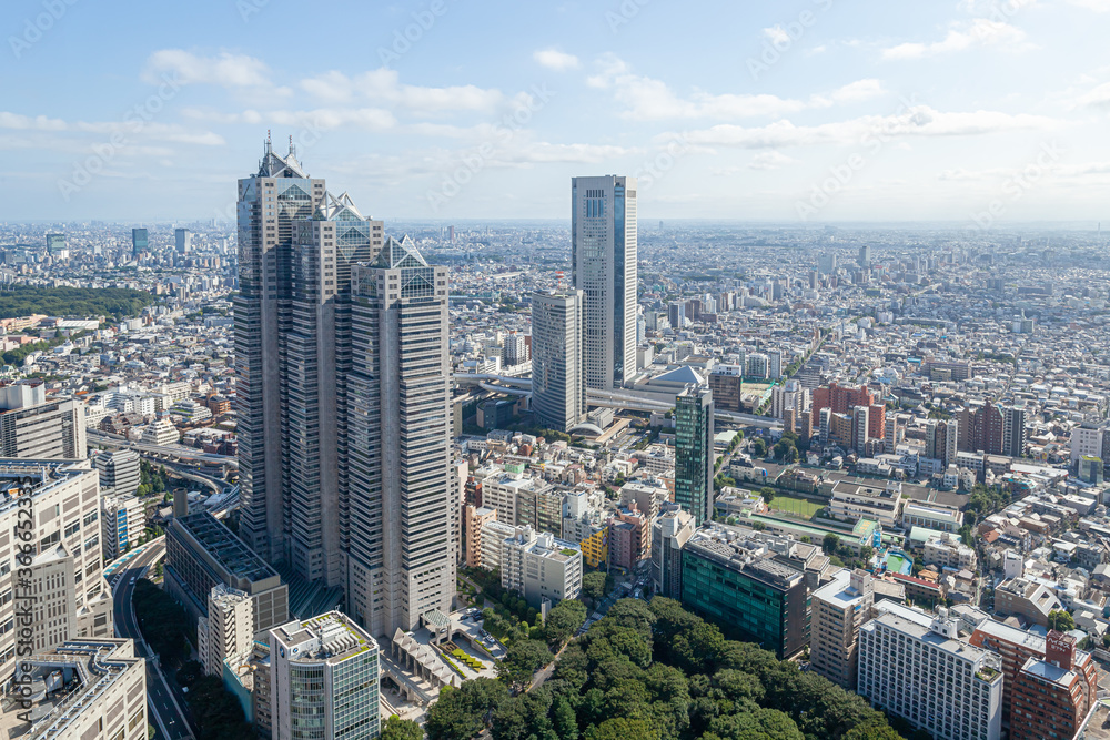 東京都庁南展望台から見た　東京の街並み