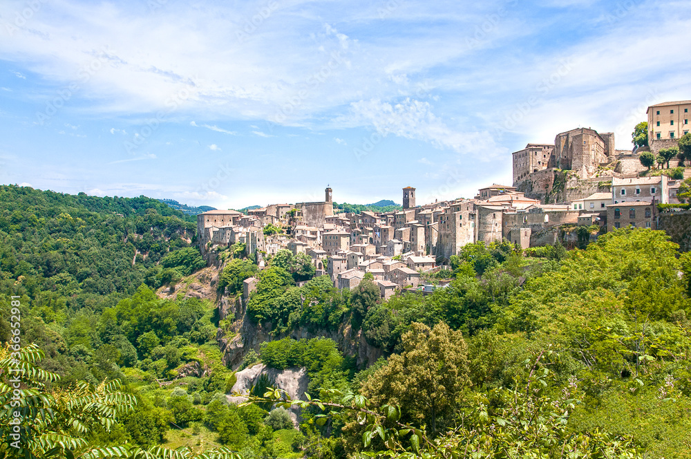 panoramic view of the city of sorano italy