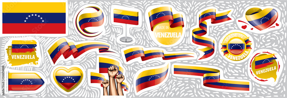 Vector set of the national flag of Venezuela in various creative designs Vector set of the national flag of Venezuela in various creative designs