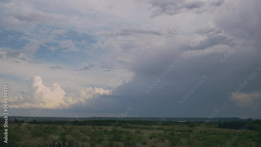 Storm Over Landscape and Town Storm Over Landscape and Town