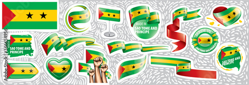 Vector set of the national flag of Sao Tome and Principe