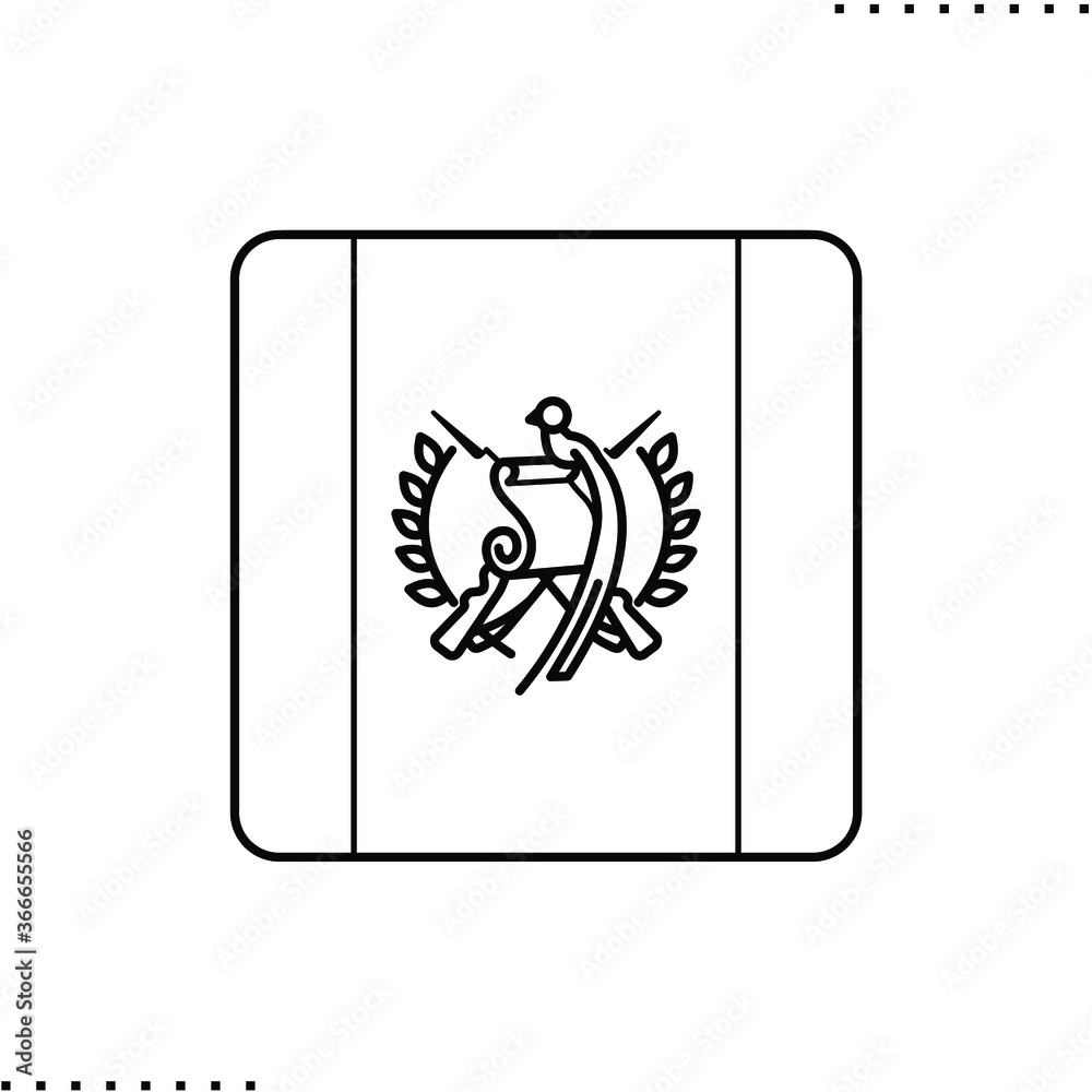 Guatemala square flag vector icon in outlines Guatemala square flag vector icon in outlines