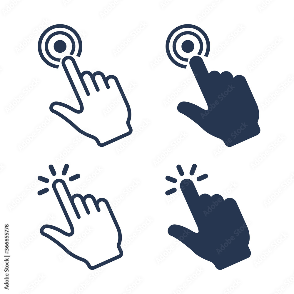 Obraz premium Hand click icons vector illustration eps10