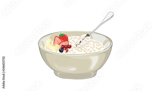 the bowl filled with granola with fruits