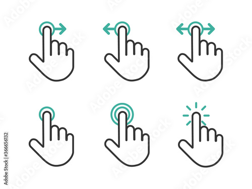 Touch screen gesture symbol icon vector