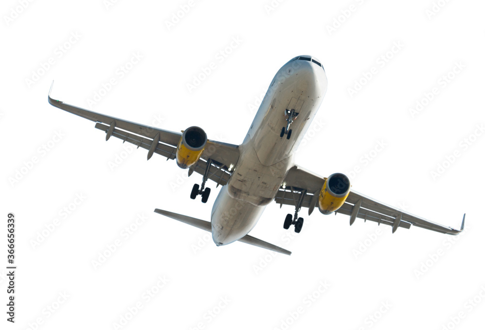 Obraz premium Large passenger plane isolated on white background