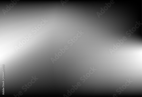 Gradient dark gray abstract background. Blurred smooth gray color, bright light effect holographic, silver graphic soft design wallpaper, vector illustration