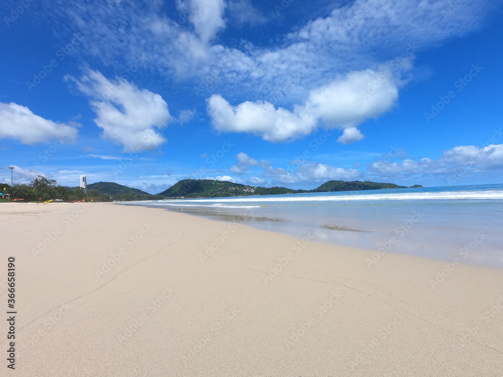 White sand beach with indigo blue sky White sand beach with indigo blue sky
