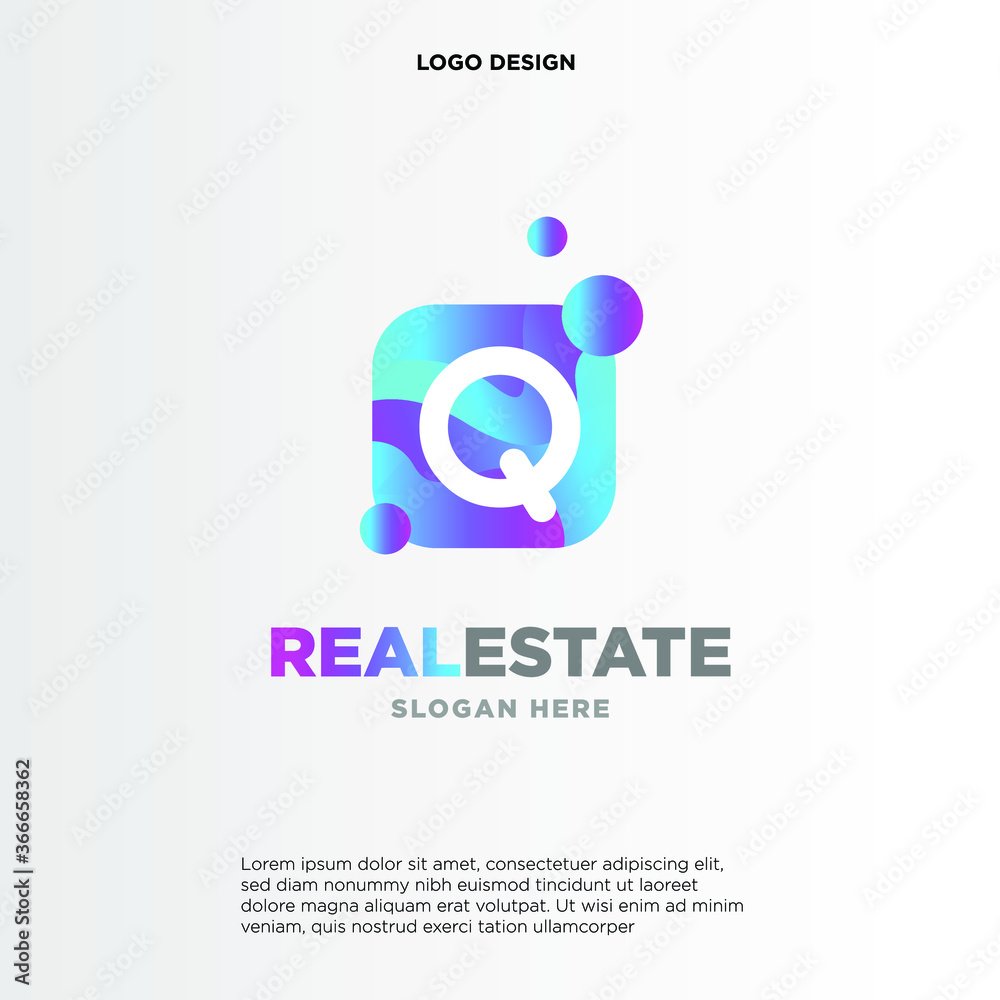 Letter Q With Bubble, Initial Letter Logo For Your Company Name, Alphabet Logo Template Ready For Use, Modern Initial Logo Letter Q With Bubble, Initial Letter Logo For Your Company Name, Alphabet Logo Template Ready For Use, Modern Initial Logo