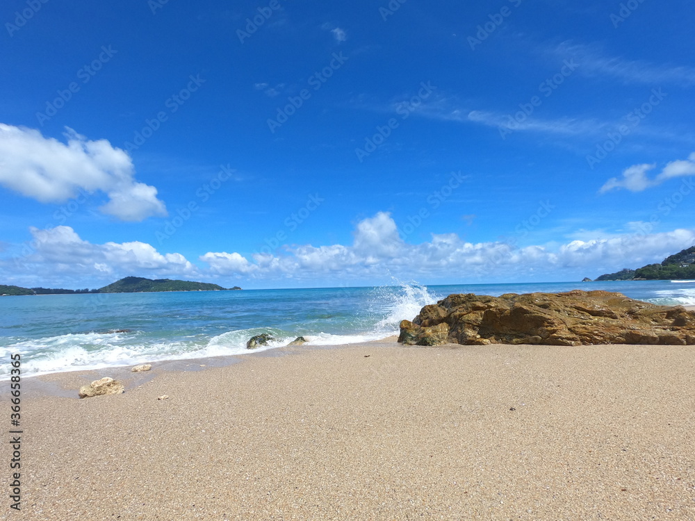 beach and blue sky with clouds beach and blue sky with clouds
