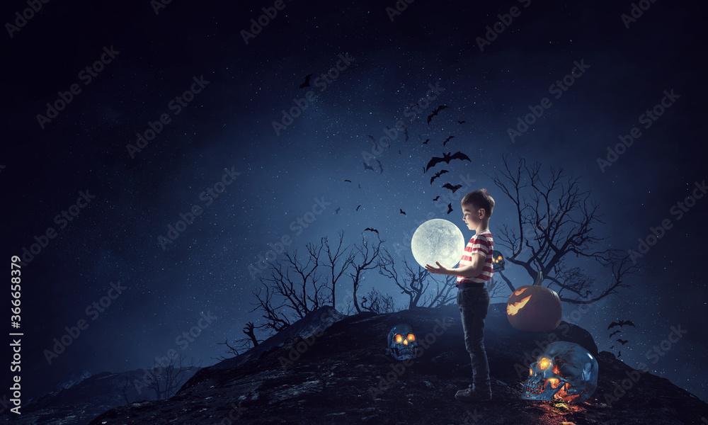 Spooky halloween image . Mixed media Spooky halloween image . Mixed media