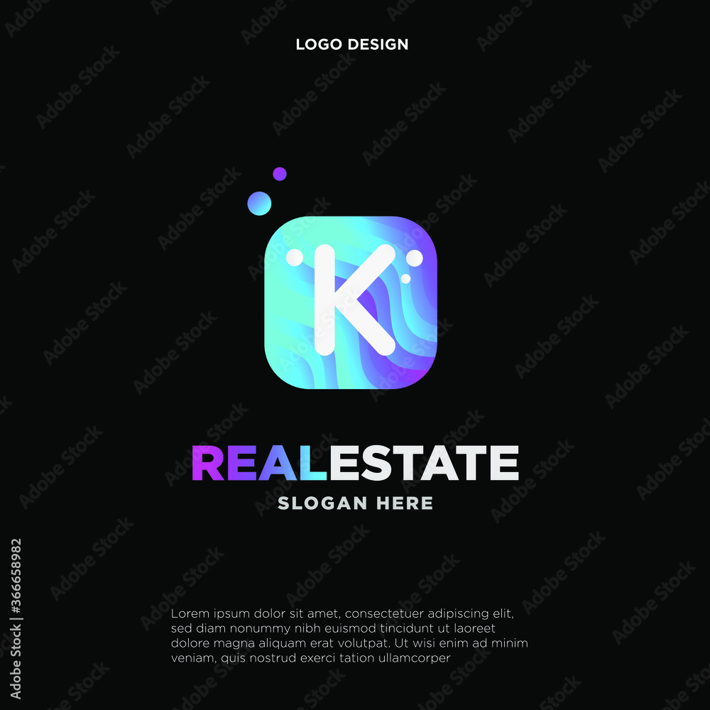 Letter K With Bubble, Initial Letter Logo For Your Company Name, Alphabet Logo Template Ready For Use, Modern Initial Logo Letter K With Bubble, Initial Letter Logo For Your Company Name, Alphabet Logo Template Ready For Use, Modern Initial Logo