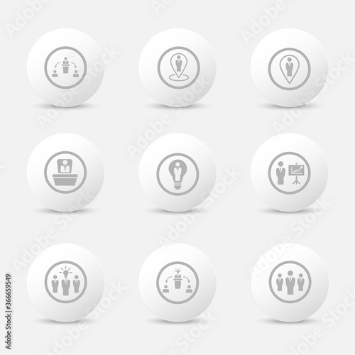 Set of 3d people icons. Vector signs.