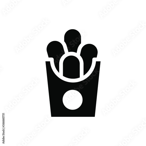 chicken nugget icon vector illustration glyph style. food icon set.