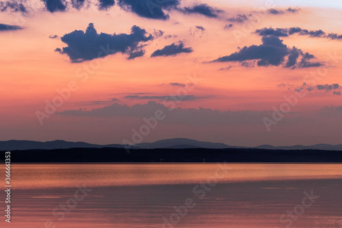 Evening view of the other side of the lake.