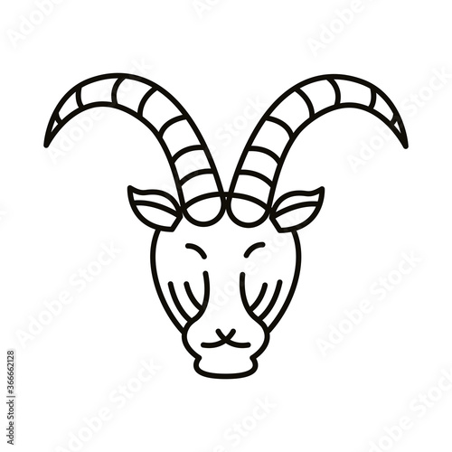capricorn zodiac sign line style icon