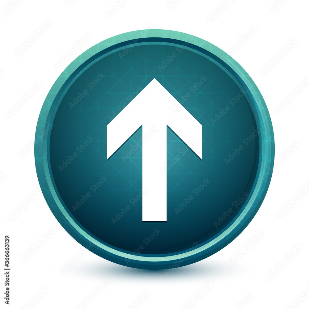 Up arrow icon shiny light blue round button illustration Up arrow icon shiny light blue round button illustration