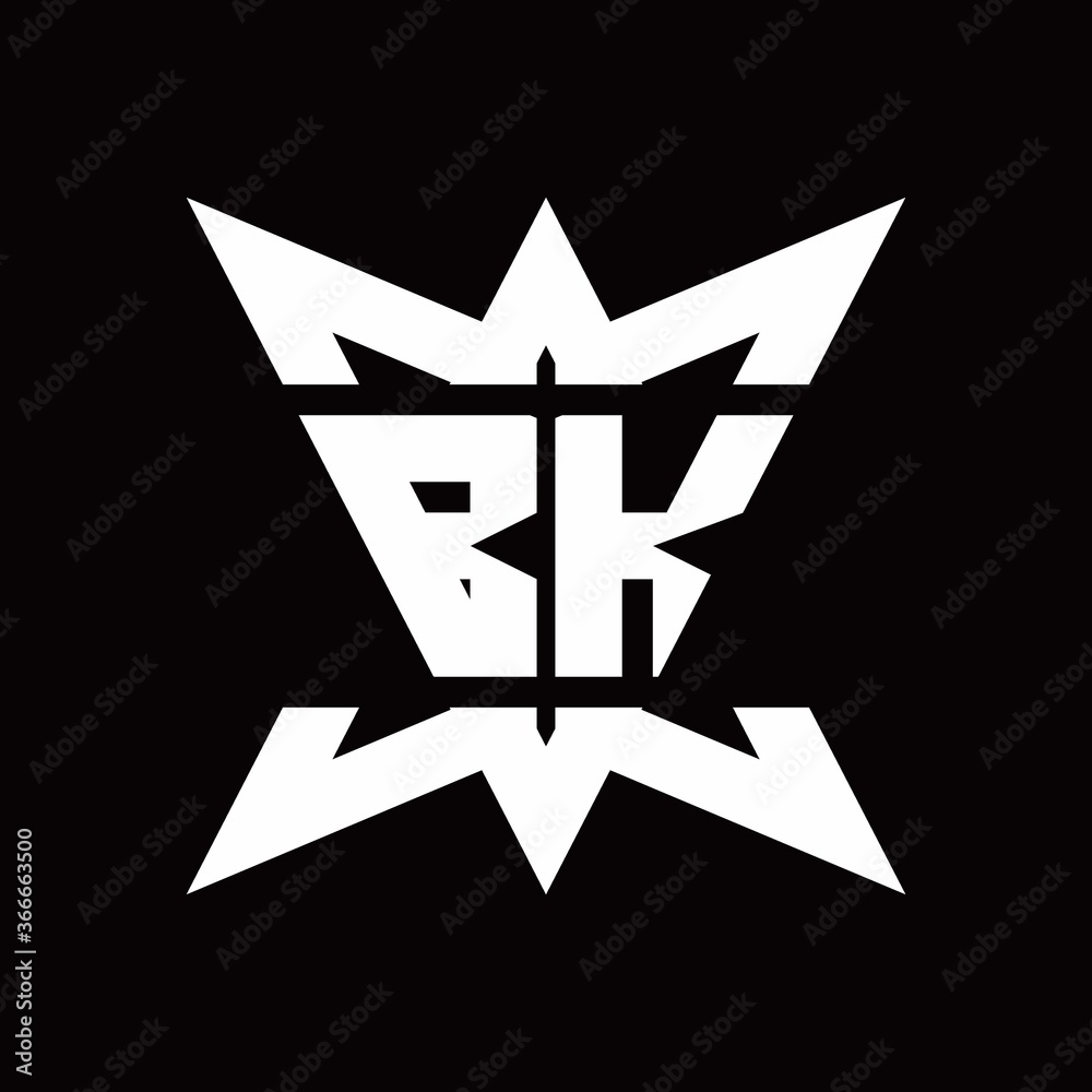 BK Logo monogram with crown up down side design template BK Logo monogram with crown up down side design template