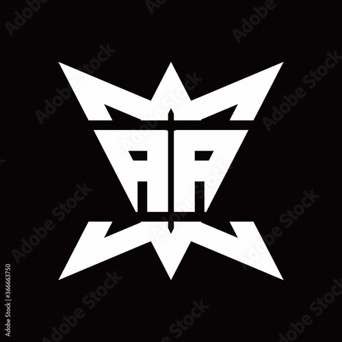 AA Logo monogram with crown up down side design template