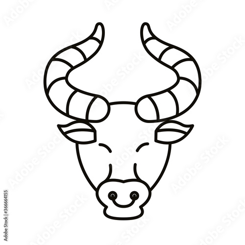 taurus zodiac sign line style icon
