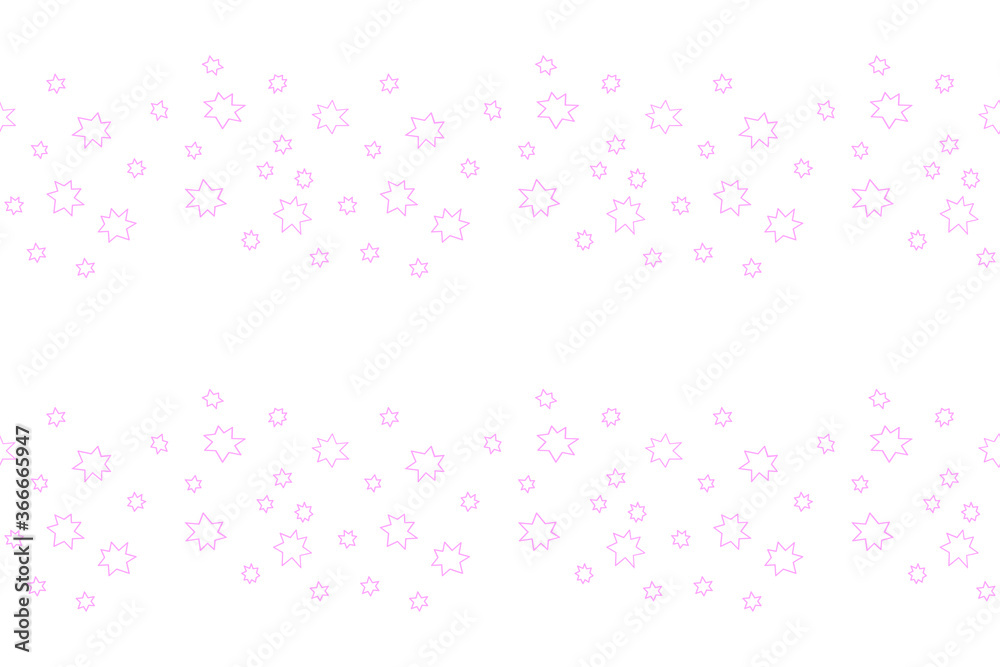Seamless pattern with tracks clusters lines of contour pink stars on white background. Vector simple magic texture of the night sky, space Seamless pattern with tracks clusters lines of contour pink stars on white background. Vector simple magic texture of the night sky, space
