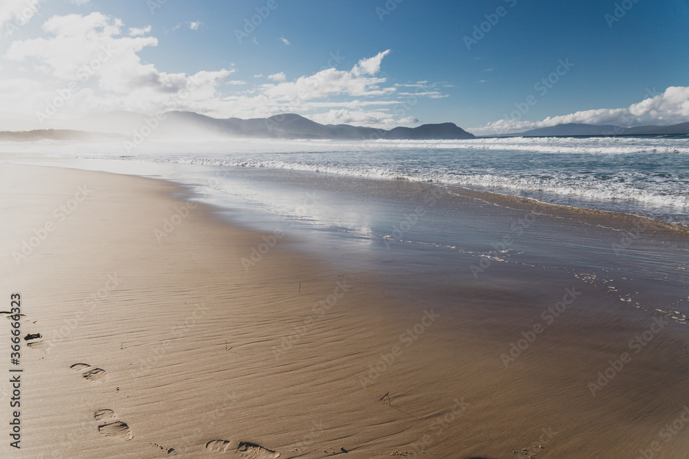 pristine untouched Australian beach in Marion Bay in Tasmania with no people pristine untouched Australian beach in Marion Bay in Tasmania with no people