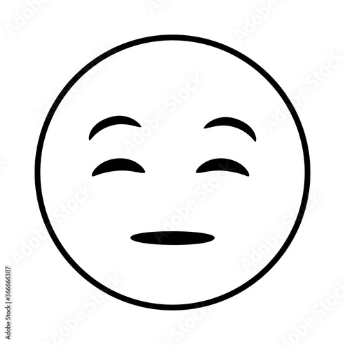 doubtful emoji face classic line style icon