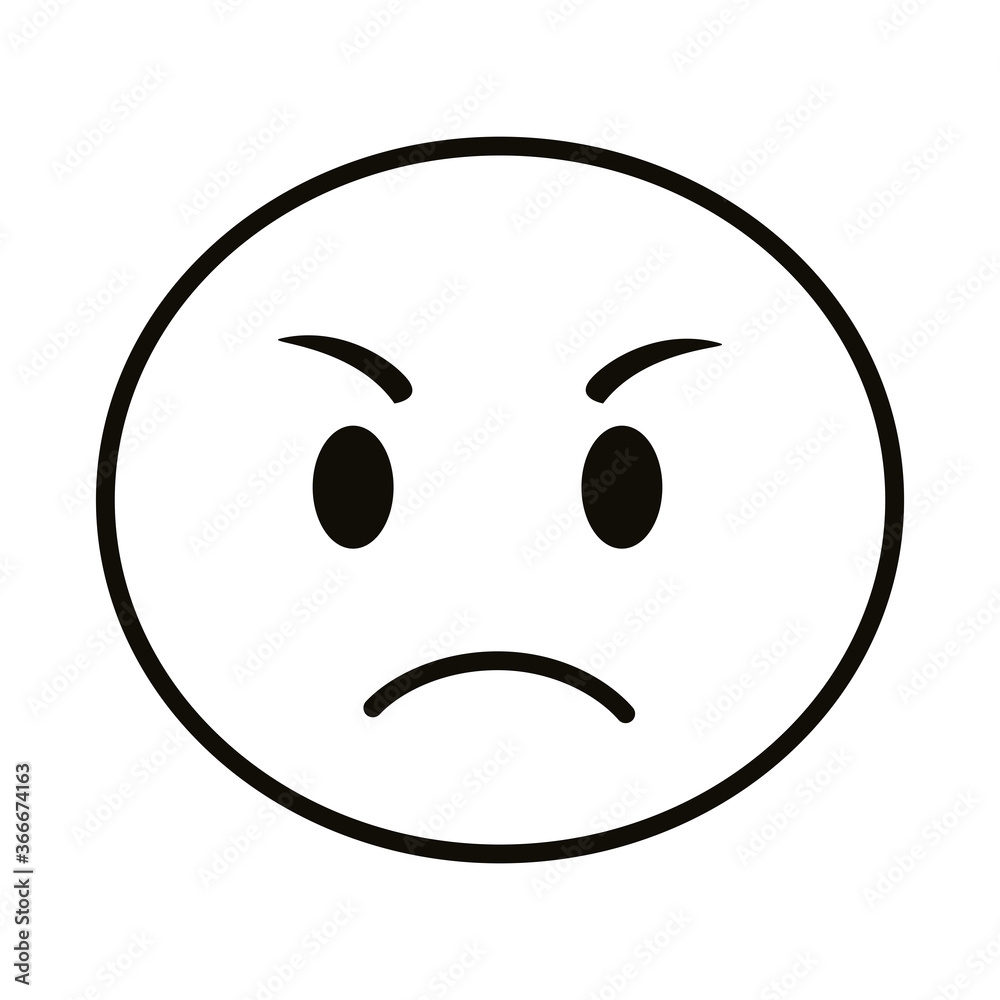 angry emoji with red face line style icon angry emoji with red face line style icon