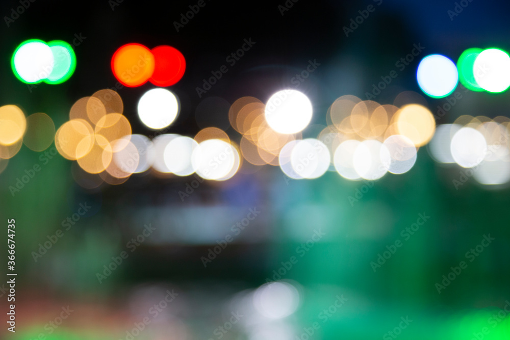 Blurred photos create beautiful bokeh, colored lights at night. Blur lights to create bokeh images