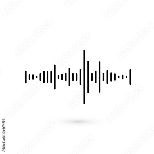 Sound wave vector thin line concept minimal icon