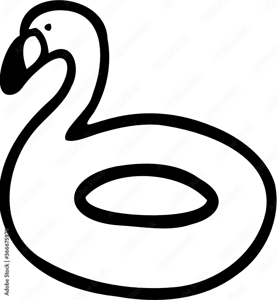 Naklejka premium Flamingo Floater Doodle