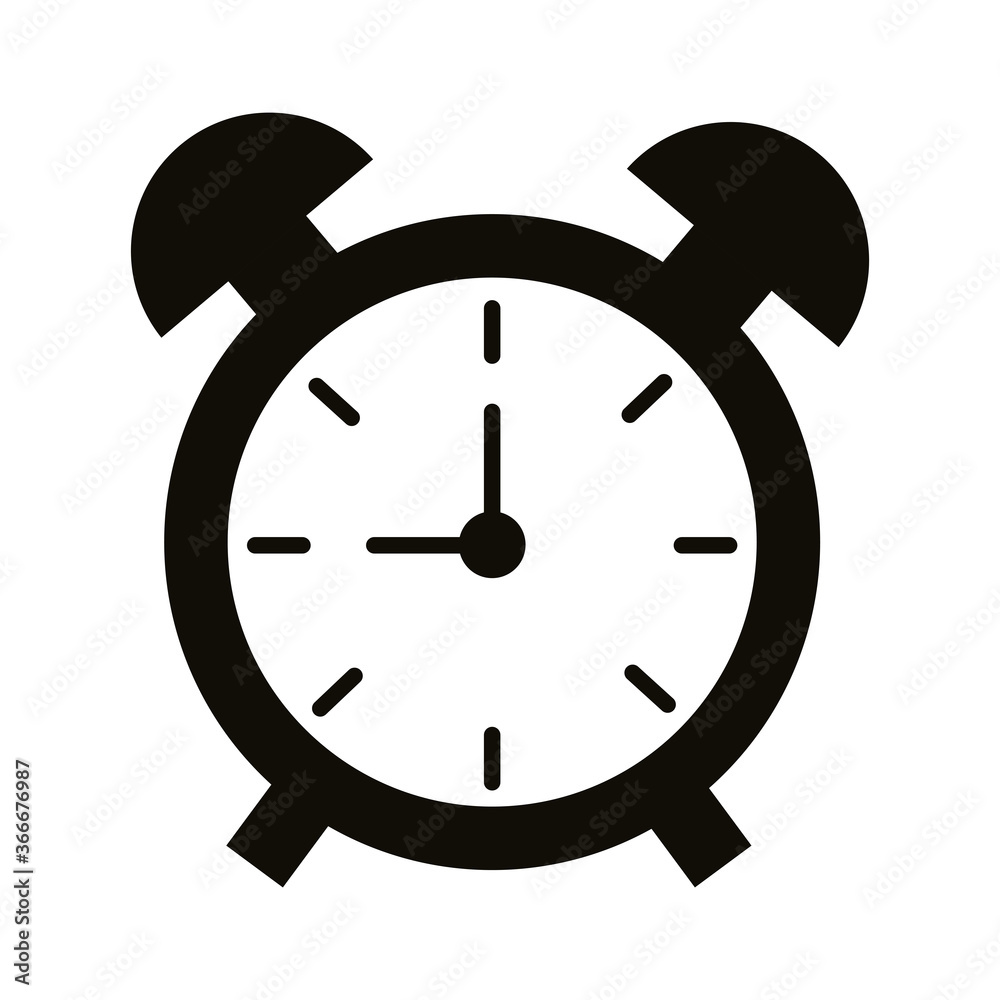 alarm clock silhouette style icon alarm clock silhouette style icon