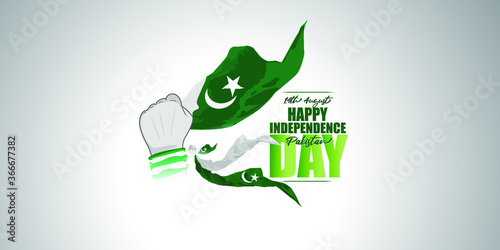 vector illustration for Pakistan independence day-14th August, greeting, banner, flyer, stickers for promotional advertisement  