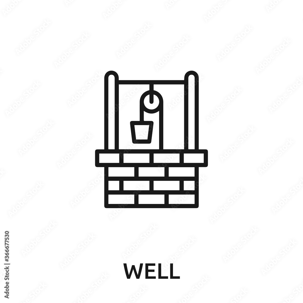 water well icon vector. water well sign symbol for modern design. water well icon vector. water well sign symbol for modern design.