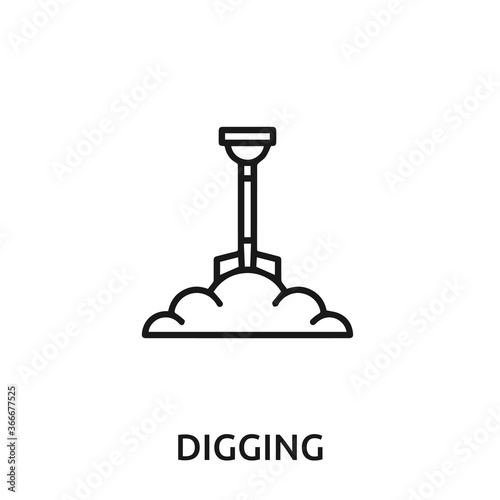 digging shovel icon vector. digging shovel icon vector symbol illustration. Modern simple vector icon for your design. digging shovel icon vector	