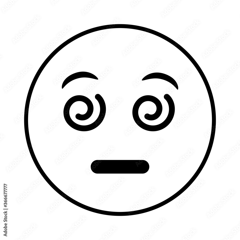 disorientated emoji face classic line style icon disorientated emoji face classic line style icon