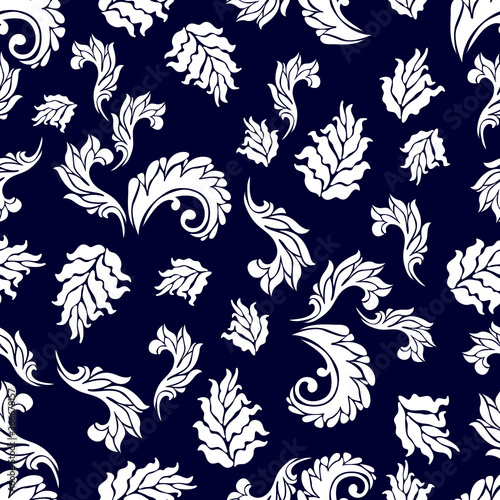 Flourish framed pattern with paisley elements.