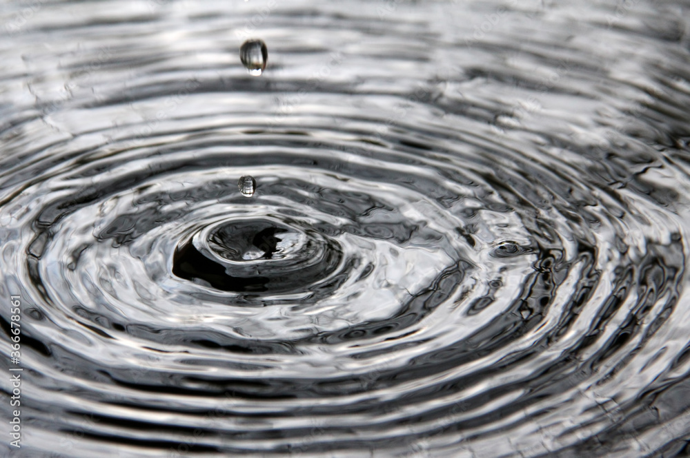 Dripping water, circular rippling waves. Dripping water, circular rippling waves.