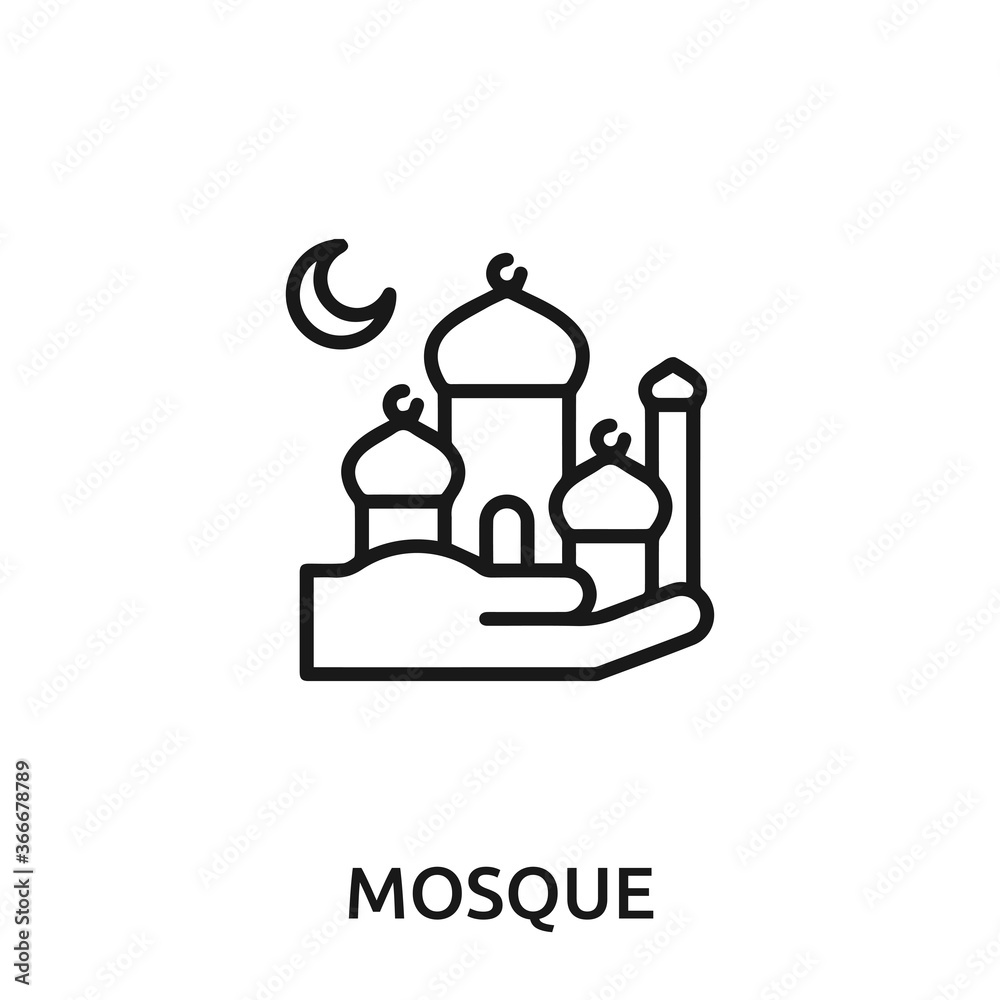 mosque icon vector. mosque sign symbol for modern design. mosque icon vector. mosque sign symbol for modern design.