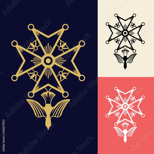 Valokuva The Huguenot cross is a Christian religious symbol originating in France and is one of the more recognisable and popular symbols of the evangelical reformed faith