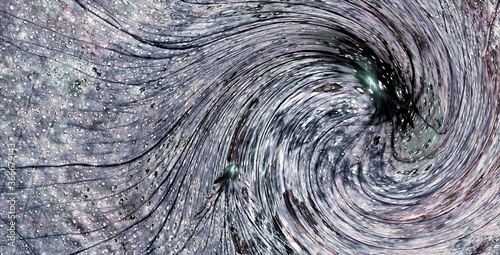 Obraz na plátně Abstract photography with wave effect, art digital, abstract, yin yang symbol,