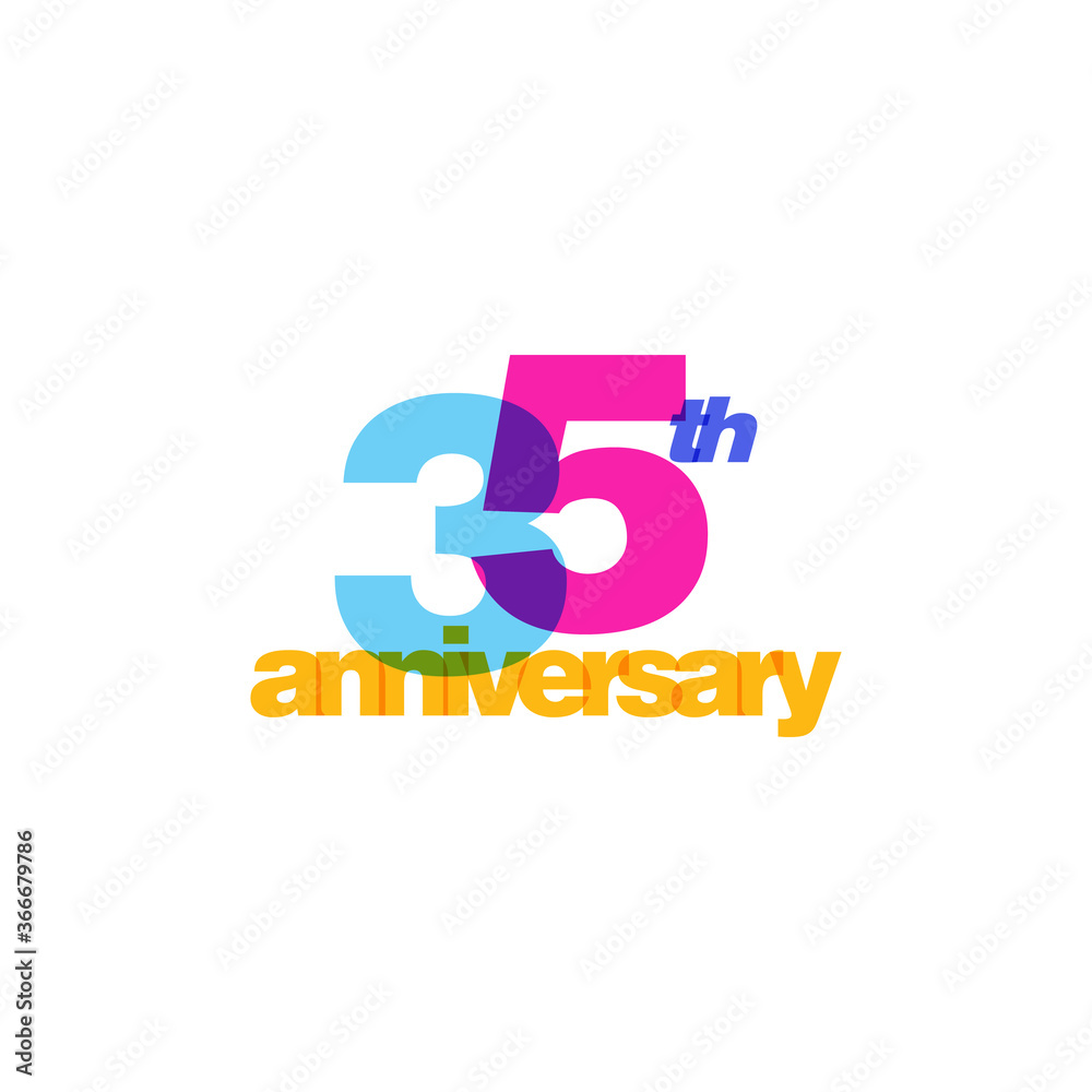 35th Years Anniversary Celebration Icon Vector Logo Design Template