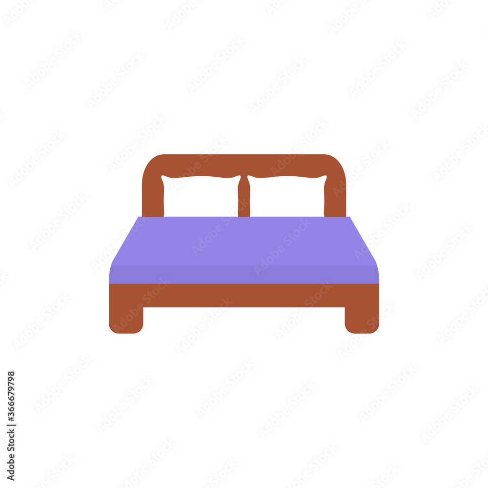 Flat bed, sleeper icon, vector illustration isolated on white background Flat bed, sleeper icon, vector illustration isolated on white background