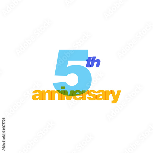 5th Years Anniversary Celebration Icon Vector Logo Design Template