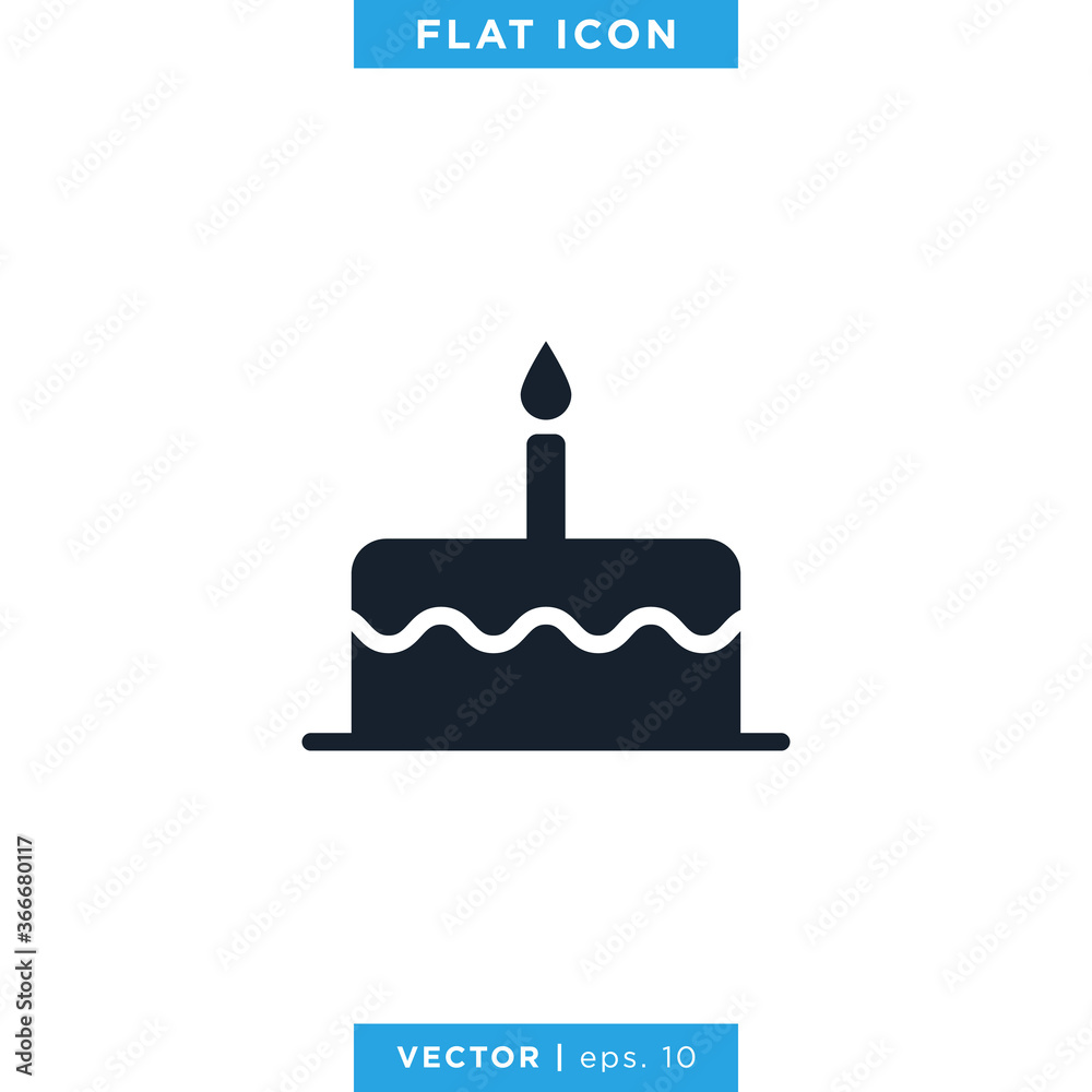 Birthday Cake Icon Vector Design Template Birthday Cake Icon Vector Design Template
