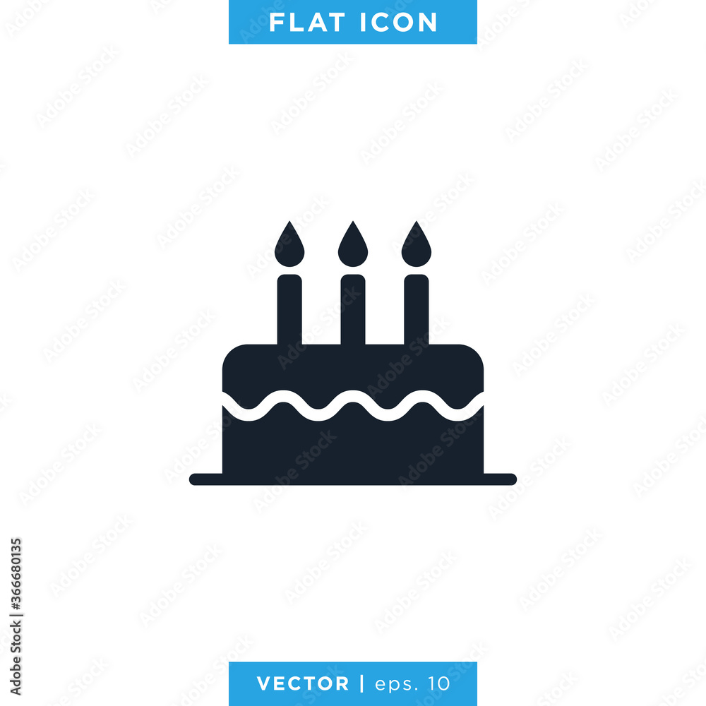 Birthday Cake Icon Vector Design Template Birthday Cake Icon Vector Design Template