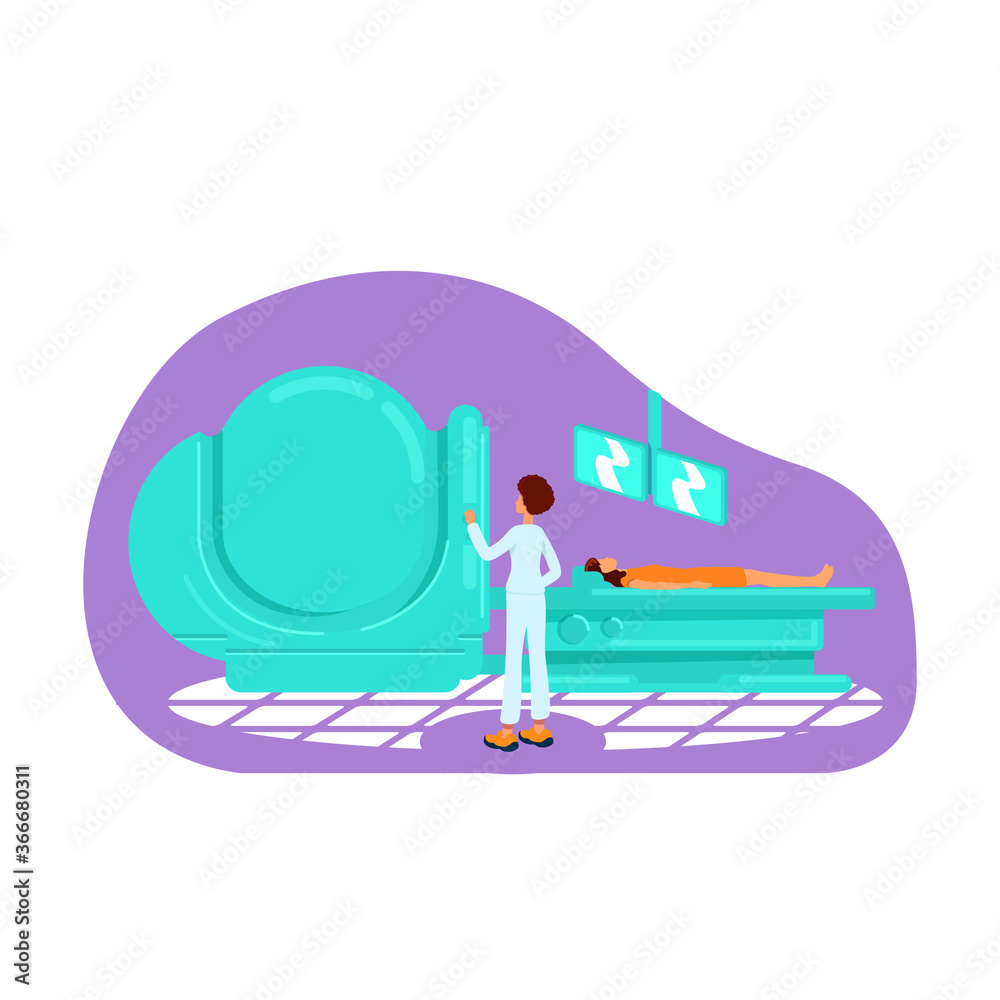Tomography flat concept vector illustration Tomography flat concept vector illustration